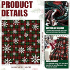 Hunnmingre Christmas Flannel Throw Blanket 50x60 In,Red Green Buffalo Plaid - Image 2