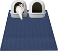 XXL Extra Large Silicone Cat Litter Trapping Mat for Scatter Control, 40"x30"(100cmx75cm) Waterproof Kitty Litter Box mat for Floor, Soft on Kitty Paws, Easy to Clean, Dark Blue