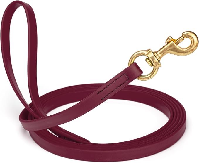 Viper Biothane K9 Working Dog Leash Waterproof Lead for Tracking Training Schutzhund Odor-Proof Long Line with Solid Brass Snap for Puppy Medium and Large Dogs, 15ft Merlot Burgundy