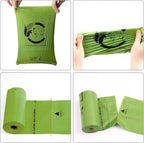 Certified Compostable Dog Poop Bags, 270 Count Landfill Friendly and Leakproof Waste Bags, Easy Open Unscented Forest Green Poop Bag for Dog, 15 Doggy Bags Per Roll (18 rolls)