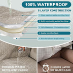 Turquoize 100% Waterproof Sofa Covers Chair Cover Slipcover Couch Protector Triple Non-Slip Sofa Slipcover for 1 Cushion Furniture Protector for Pets, Kids,Dog (Chair 23", Pale Oak)