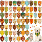 60 Pcs Fall Thanksgiving Dog Bandanas Bulk Adjustable Dog Scarves Pumpkin Turkey Puppy Bandanas Autumn Pet Neckerchief Washable Holiday Bandana for Small Medium Large Dog Pet Grooming Accessories by Piklodo