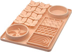 Slow Feeder Bowl, Silicone Lick Mat with Suction Cups for Dog Cat, Snuffle Mat for Pet Smell Training, Puzzle Toys for Bored Puppy,Interactive Sniff Mat for Slow Eating & Keep Busy,Creamy Peach