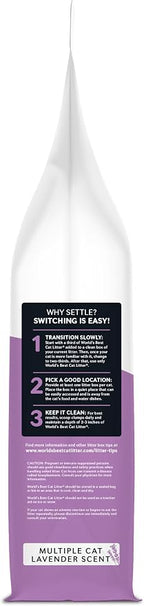 World's Best Cat Litter, Lavender Scented, Long-Lasting Odor Control, 15 lb | Controls multi-cat odors with a calming lavender scent; natural corn litter, quick clumping, flushable, 99% dust free formula