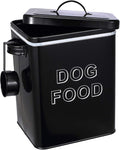 Dog Food Storage Container Farmhouse Pet Food Storage Containers with Lid and Scoop, Perfect Vintage Canister Treats Tin for Kitchen Countertop, Shelf, Great Gift for Pet Owners - Dog Food - Black
