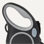 Amazon Basics Reflective Retractable Dog Leash, 16.4 Ft Tape Leash for Dogs Up to 55 Lbs, Non-Slip Comfort Grip, Quick-Lock, Medium, Black