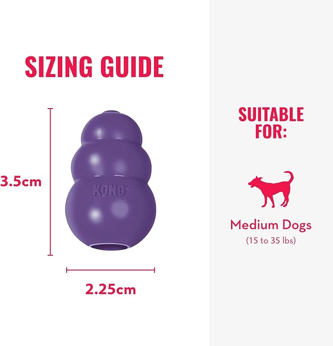 KONG Senior - Dog Toy with Gentle, Natural Rubber - Durable Dog Toy for Older Dogs - Use Treats with Stuffable Chew Toy - Treat Toy for Chewing & Fetching - for Medium Dogs (Pack of 2)