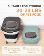 20-23 Lbs Dog Food Storage Container Airtight,Collapsible Pet Food Storage | Dog Food Container with Double Airtight Seal & Magnetic Lid,Cat Food Container with Wheels for Easy Moving,Small Jar,Scoop