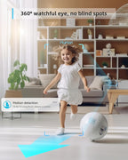 blurams 5G Indoor Cameras for Home Security, 2K Pet Camera with Phone App, 360° PTZ Home Cam w/Dual-Band WiFi6, 2-Way Talk, Free Human/Sound Detection, Motion Tracking, Night Vision, Works with Alexa