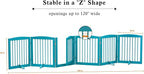 PUPETPO Freestanding Pet Gates with Walk Through Door, Dog Indoor Fence, Dog Gate for The House, Doorway, Stairs, Extra Wide Pet Gate, Support Feet Included, 120 Inch Wide, 6 Panels 24" Tall, Blue
