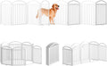 SNUOWU 8 Panels Full Matel Freestanding Dog Gates with Door, 192"Extra Wide 32"Tall Free Standing Dog Pet Gate for Indoor & Outdoor. Foldable Pet Fences for Doorways, House, Stairs, Porch, Deck, Yard