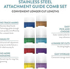 Wahl Professional Animal 5-in-1 Stainless Steel Comb Set, Multicolor 1 | 8 Color-Coded Cutting Lengths, Compatible with Arco, Motiva2, Bravura2, Bravura, and Chromado Clippers