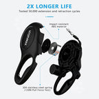 26Ft Retractable Dog Leash for Medium/Large Dogs up to 110lbs, Strong Heavy Duty Retractable Leash with Chew-Proof Cable, 360 Tangle Free, One Hand Brake Lock & Poo Bag Holder (Black)