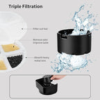 Marchul 1 Gallon Cat Water Dispenser, Automatic Gravity Dog Water Bowl Dispenser with 3 Filters, Stainless Steel Large Capacity Cat Waterer for Cats and Small Dogs (3 Filters) 3.8L