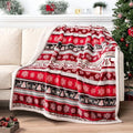 PAVILIA Christmas Sherpa Throw Blanket, Red & White Snowflake, Reindeer, Reversible Fleece & Sherpa Cozy Winter Blanket for Couch & Bed, 50x60, Christmas & Holiday Decor by PAVILIA