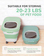 20-23Lbs Dog Food Storage Container Airtight,Collapsible Dog Food Container | Pet Food Storage with Double Airtight Seal & Magnetic Lid,Cat Food Container with Wheels for Easy Moving,Small Jar,Scoop