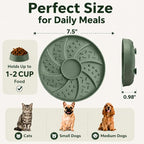 Slow Feeder Dog Bowl Silicone Suction Cup Anti Spill Dogs Cats Green | strong suction base prevents sliding, extends mealtime, reduces anxiety, textured surface, dishwasher safe