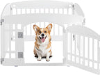 Simple Deluxe Dog Playpen, 24" Exercise 4-Panel Pet Playpen with Door, Safe and Secure, Folding and Portable Puppy Playpen for Puppies and Small Dogs, White