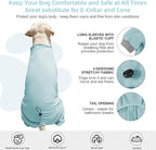 Dog Pyjamas PJS Sweater Clothes and Home Clothing Suitable for Small to Medium Breeds of Dogs, Dog Neutering Suits, Extra-Large Stretch Fabric, Four-Legged Clothes (Thin Blue, XL)
