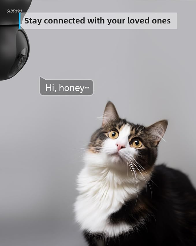 blurams Indoor Camera, 2K Pet Camera 360° Cameras for Home Security with Phone App, Motion Tracking, 2-Way Audio, IR Night Vision, Siren, Compatible with Alexa & Google Assistant
