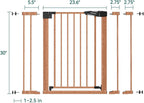 Babelio Pressure Mounted Baby Gate for Stairs, 26-40" Wide Dog Gate Indoor | Triple-lock system; Auto-close; 200N impact tested; Easy install for Doorways, Kitchen, Hallway, Brown Wood Pattern
