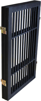 Urnporium Pet Dog Gate Freestanding, Strong Durable Folding Wooden Fence, Portable Acacia Hardwood Safety Barrier for Indoor & Outdoor Use (Black Pet Gate, 3 Panel 30" Tall)