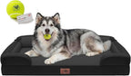 Waterproof Orthopedic Dog Bed for Extra Large Sized Dogs | Memory Foam Pet Bed Sofa with Bolster, Dog Couch with Washable Cover & Non-Slip Bottom, 48x30 Inch, Black