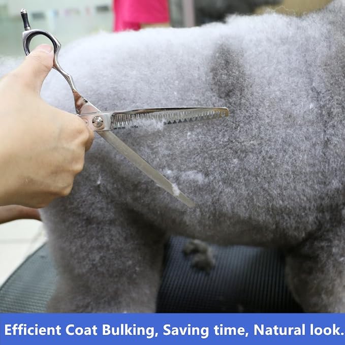 HASHIMOTO Straight Eraser Dog Grooming Scissors, 23 Teeth, 7.0 inch. | 80% Thinning Rate, Light Weight, Designed for Bulking off Coat Quickly. 440C Stainless Steel