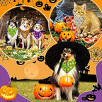 30 Pcs Halloween Dog Bandanas Bulk Adjustable Dog Scarves Bibs Pumpkin Bat Ghost Puppy Bandanas Pet Neckerchief Washable Holiday Halloween Bandanas for Small Medium Large Dog Pet Grooming Accessories - Image 2