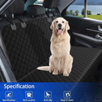 BESULEN Dog Car Seat Cover Waterproof Back Seat Protector Orange Edge | Oxford cloth with grid texture, buckle strap setup, anchor support, fits most cars, SUVs, and trucks, car accessories