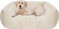 INVENHO Large Dog Bed Rectangle Washable Orthopedic Soft Calming Sleeping Durable Pet Cuddler with Anti-Slip Bottom