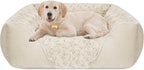 INVENHO Large Dog Bed Rectangle Washable Orthopedic Soft Calming Sleeping Durable Pet Cuddler with Anti-Slip Bottom