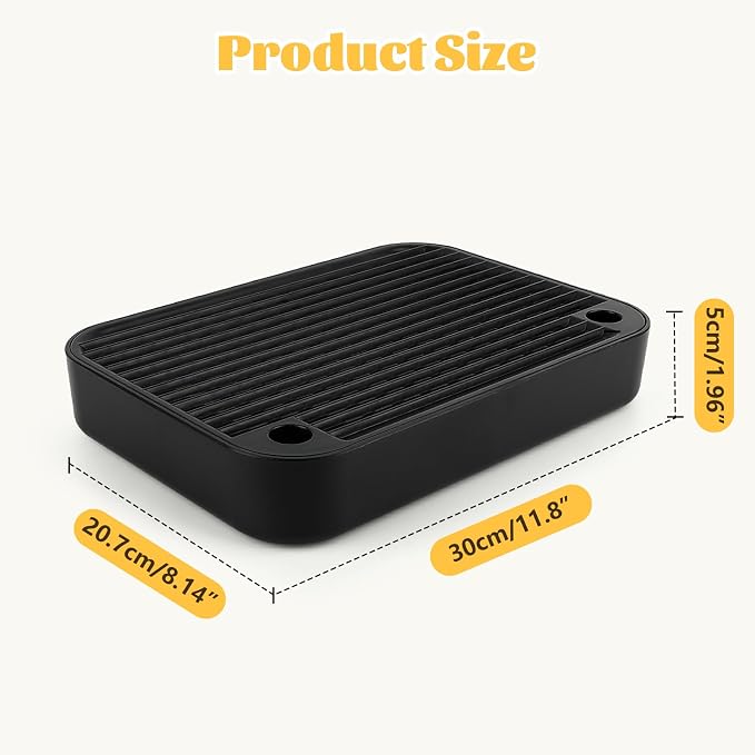 Cat Litter Box Step, Litter Box Ramp Catcher with Filter Function, Black | Litter Box Ramp for Kittens & Old Cats, Washable, Anti-Tracking, Non-Slip Litter Catcher, Easy to Clean