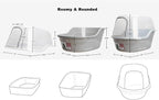 Petphabet Jumbo Hooded Cat Litter Box, Extra Large Gray