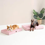 EHEYCIGA Orthopedic Dog Bed Medium with Removable Washable Cover,Pink,30x20 | Egg Crate Foam Support,Durable Oxford fabric,Non-Slip Bottom,Machine Washable,Soft Waterproof Plush Pet Bed Mat For Crate