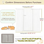 Lumizone Extra Tall Cat Gate 55.12" High 63.39"-67.71" Wide Pet Gate White | Dog Gate for Doorway Hallway Stairs Pressure Mounted Extra Wide 1.37" Gap No Drilling Auto-Close One-Handed Operation