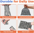 Best Pet Supplies Poop Bags for Dogs - Gray, 240 Count | Scented, Leak-proof, Easy-Tear perforations, 15 Thick Bags per roll, Outdoor Walking & Travel, Fits Standard Holders