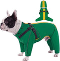 QBLEEV Dog Raincoat with Built-in Harness, Waterproof Rain Jacket, Green, S | Waterproof & windproof | built-in harness | easy on and off with dual closure | reflective safety strips | detachable hood