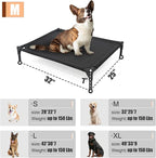 Garnpet Elevated Dog Bed for Medium Dogs, Raised Dog Cot Fits Up to 150 LBs, Heavy Duty Pet Cots with Durable Supportive Teslin Recyclable Washable Mesh, Indoor & Outdoor Pet Bed, Brown
