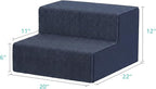 YENING Large Dog Stairs for High Beds - Extra Wide Pet Steps for Large Dogs to Get on Tall Bed 3 Deep Step Cat Ramp for Couch 2 Steps Navy Blue