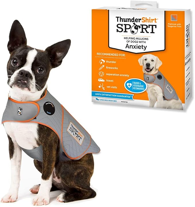 ThunderShirt for Dogs Calming Anxiety Vest, X Small, Platinum Sport | Skin-Friendly Dog Anxiety Shirt, Helps Reduce Stress from Thunder, Fireworks & Travel