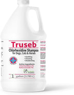 Truseb Chlorhexidine Shampoo for Dogs Cats & Horses with Aloe Vera - Antibacterial Antifungal Medicated Dog ketoconazole Shampoo and Conditioner -Skin Irritation, Hot Spots, Redness Relief (1 Gallon)