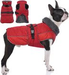QBLEEV Warm Dog Jacket - Reflective, Adjustable Winter Coat with Turtleneck for Cold Weather, Waterproof Fleece Snowsuit for Small, Medium, Large Dogs