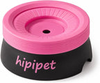Dog Water Bowl No Spill with Floating Disk,Floating Pet Water Bowl for Dogs and Cats, for Travel and Home (Black+Pink(600ml))