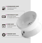 Y YHY Elevated Cat Food Bowl, Raised Food and Water Bowl for Cat and Small Dog, Tilted Ceramic Water Bowls No Spill,15oz, Dishwasher Safe