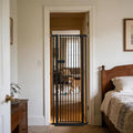 Lumizone Extra Tall Cat Gate 61.02" High 26.18"-29.91" Wide Pet Gate Black | Dog Gate for Doorway Hallway Stairs Pressure Mounted Extra Wide 1.37" Gap No Drilling Auto-Close One-Handed Operation