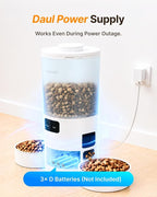 Dual-Camera Automatic Pet Feeder with 2 Bowls, 6L Smart Feeder for 2 Cats | 2K HD Video, App Control, Slow Feed Mode, Up to 20 Meals, 2-Way Audio, Night Vision, iOS/Android, Dry Food Only, White