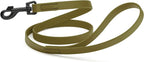 Dogline Biothane Waterproof Dog Leash Strong Coated Nylon Webbing with Black Hardware Odor-Proof Easy to Clean High Performance for Small or Large Dogs Made in USA 4 or 6 ft Lead, Olive Drab Green