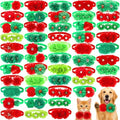 50 Pcs Christmas Dog Bow Bulk for Small Medium Dog Flower Collar Bow by Solsew