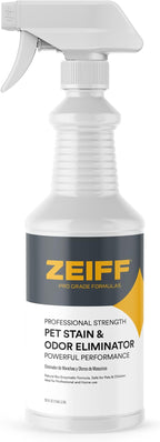 Zeiff Pet Stain and Odor Remover - Pet Odor Eliminator for Home and Professional Use - Carpet Stain Remover - Pet Urine Enzyme Cleaner for Dog and Cat Pee, Feces, and Fluids - 32 oz
